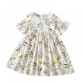 thumbnail image 1 of GYRATEDREAM Toddler Baby Girl Sun Dress Wildflower Floral Seaside Beach Dress Overall Outfits Onepiece 3-7 Years, 1 of 3