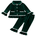 GYRATEDREAM Toddler Baby Girl Two Piece Pajamas Set Kids Velvet Button