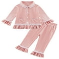 GYRATEDREAM Toddler Baby Girl Two Piece Pajamas Set Kids Velvet Button