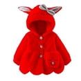 thumbnail image 1 of GYRATEDREAM Toddler Baby Girl's Fall Winter Coat Jacket Rabbit Ear Hoodie Snowsuit Thick Warm Coat Jacket Outwear, 1 of 3