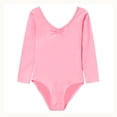 thumbnail image 1 of GYRATEDREAM Toddler Baby Girls Ballet Leotards Long Sleeve Soft Dance Leotard Kids V Neck Gymnastic Outfit Glitter Performance Clothes Pink for 2-14 Years, 1 of 5