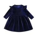 thumbnail image 1 of GYRATEDREAM Toddler Baby Girls Christmas Dress Outfits Long Sleeve Velvet Ruffle Dress Autumn Winter Clothes 9M-5T, 1 of 8