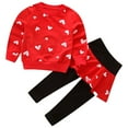 thumbnail image 1 of GYRATEDREAM Toddler Baby Girls Clothes Set Long Sleeve Heart Print Crewneck Sweatshirt Top + Leggings Kids Clothing Set, Size 3-4 Years, 1 of 4
