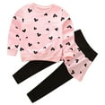 thumbnail image 1 of GYRATEDREAM Toddler Baby Girls Clothes Set Long Sleeve Heart Print Crewneck Sweatshirt Top + Leggings Kids Clothing Set, Size 3-4 Years, 1 of 1