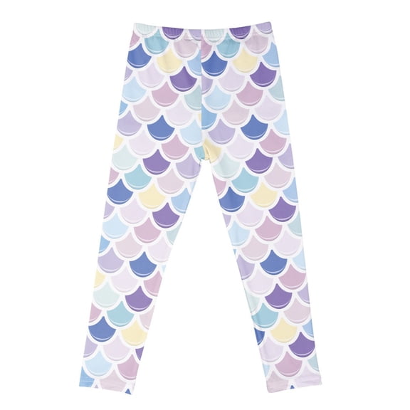 Gyratedream Girls Leggings, Girls Active Workout Scale Print Leggings Casual Yoga Pants Tights Trousers for 11-12 Years Multi-Color