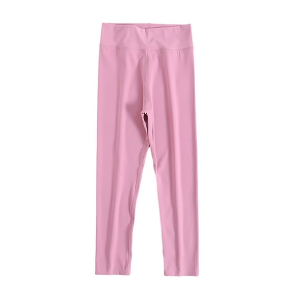 Gyratedream Girls Leggings Athletic Leggings Kids Dance Running Yoga Pants Workout Active Dance Tights for 13-14 Years Pink