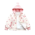 thumbnail image 1 of GYRATEDREAM Toddler Baby Girls Lightweight Hooded Jacket Outwear Kids Cartoon Print Zipper Outdoor Windbreaker Children Spring Fall Trench Coat for 13 Months-6 Years, 1 of 8