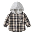 thumbnail image 1 of GYRATEDREAM Toddler Baby Girls Mid-length Plaid Shirt Jacket Kids Flannel Long Sleeve Lapel Button down Thicken Shirt Coat Top with Pockets Children Fall Winter Warm Outwear Clothes for 2-10 Years, 1 of 8