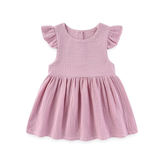 GYRATEDREAM Toddler & Baby Girls Ruffled Sleeve Casual Tulle Princess Dress 0-7 Years