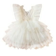 thumbnail image 1 of GYRATEDREAM Toddler Baby Girls Special Occasion Dresses Printed Princess Dress Ruffle Tulle Tutu Dress Birthday Summer Clothes 2025 Summer Style for 6M-5Y, 1 of 5
