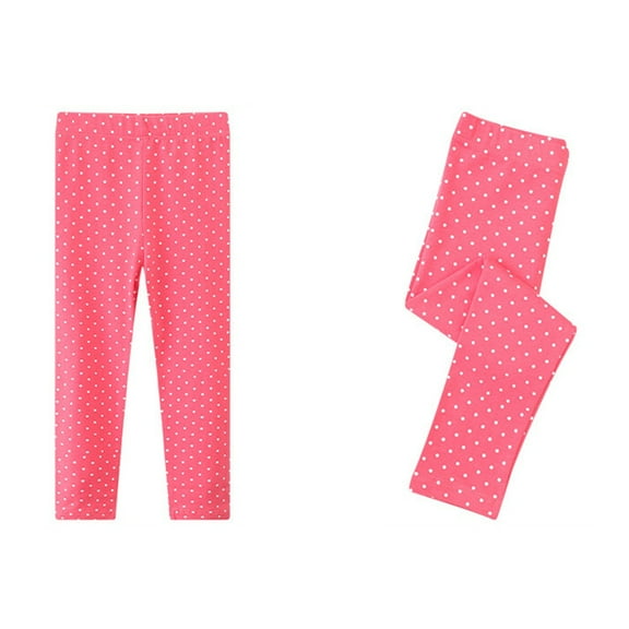 GYRATEDREAM Toddler Baby Girls Spring Fall Leggings Kids Polka Dot Print Soft Elastic Waist Full Length Stretch Workout Pants Children Dance Tights for 2-7 Years Multi-color