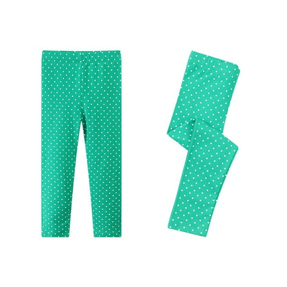 GYRATEDREAM Toddler Baby Girls Spring Fall Leggings Kids Polka Dot Print Soft Elastic Waist Full Length Stretch Workout Pants Children Dance Tights for 2-7 Years Multi-color