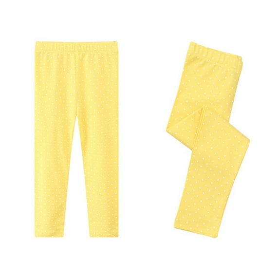 GYRATEDREAM Toddler Baby Girls Spring Fall Leggings Kids Polka Dot Print Soft Elastic Waist Full Length Stretch Workout Pants Children Dance Tights for 2-7 Years Multi-color