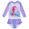 thumbnail image 1 of GYRATEDREAM Toddler Baby Girls Two Piece Bikini Swimsuit Kids Mermaid Ruffle Swimwear Long Sleeve UPF 50+ Sun Protection Bathing Suits Set for 3-9 Years, 1 of 8