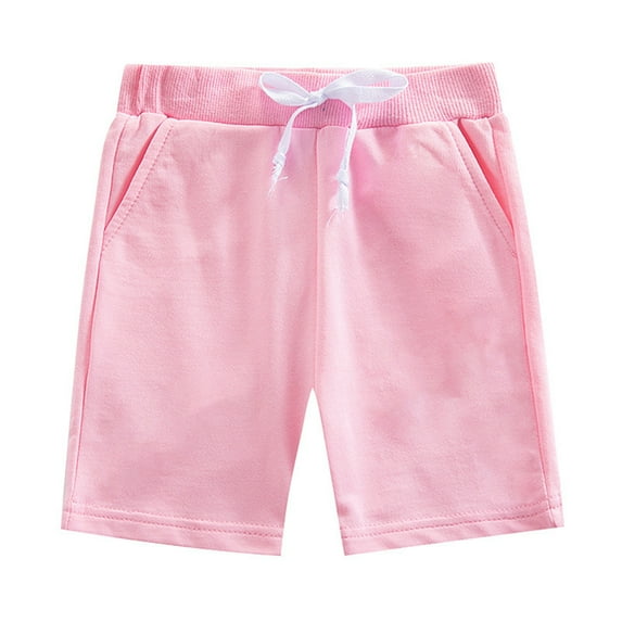 GYRATEDREAM Toddler Baby Kids Solid Cotton Sport Jogger Shorts Pants Boys Girls Summer Casual Elastic Waist Pants 6 Months-8 Years