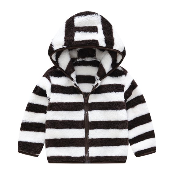 GYRATEDREAM Toddler Baby Kids Winter Fleece Sweater Coats Boys Girls Bear Ear Windproof Warm Hooded Jacket Outerwear Children Velvet Lined Zipper Outfit for 1-6 Years
