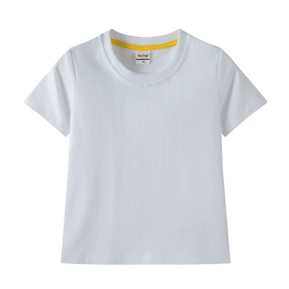 GYRATEDREAM Toddler Baby Short Sleeve Cotton T-Shirts Boys Girls Solid Color Crewneck Breathable Tops Kids Cute Wicking Moisture Tee for 1-8 Years
