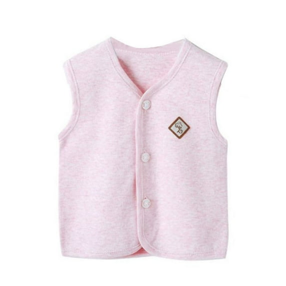 GYRATEDREAM Toddler Baby Boys Girls Button Down Sleeveless Fleece Outwear Vest Kids Casual Fashion Windproof Spring Winter Warm Coats for 2-3Y Pink