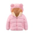 thumbnail image 1 of GYRATEDREAM Toddler Baby Winter Fleece Thicken Coats Boys Girls Teddy Bear Hooded Windproof Padded Jacket Outerwear Kids Warm Lined Zipper Down Jacket for 18 Months-7 Years, 1 of 5