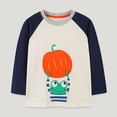 thumbnail image 1 of GYRATEDREAM Toddler Boy Girl Halloween Shirt for Kids Pumpkin Stripe Long Sleeve Tops for Kids 2-7 Years, 1 of 7