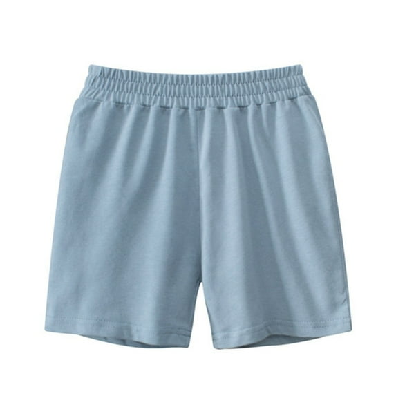 GYRATEDREAM Toddler Boy Shorts Summer Solid Color Cotton Running Athletic Shorts Kids Casual Classic Fit Jogger Shorts for 18-24M Light Blue