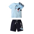 thumbnail image 1 of GYRATEDREAM Toddler Boy Summer Shorts Set, Little Boys Summer Outfits Dinosaur Print Cotton Short Sleeve Tops and Shorts 2 Pieces Set for 2-3T, 1 of 1