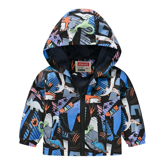 GYRATEDREAM Toddler Boys Cartoon Dinosaur Hoodies Jacket Cool Long Sleeve Zipper Hooded Sport Sweatshirt Coat for Kids 1-8 Years