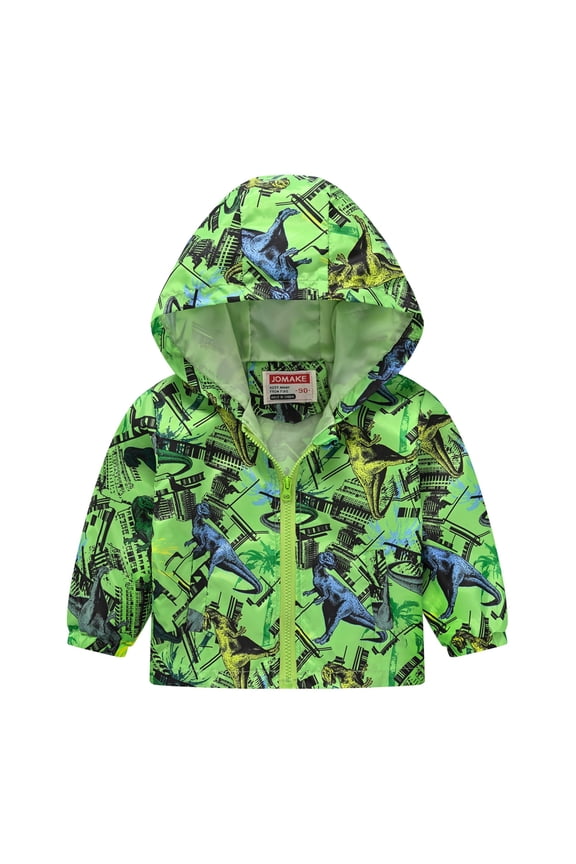 Toddler Boys Cartoon Dinosaur Hoodies Jacket Cool Long Sleeve Zipper Hooded Sport Sweatshirt Coat for Kids 1-8 Years