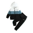 thumbnail image 1 of GYRATEDREAM Toddler Boys Clothes Hoodies Zipper Patchwork Sweatshirt+Trouser Casual 2Pcs Outfits Set 2-7T, 1 of 8
