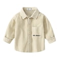thumbnail image 1 of GYRATEDREAM Toddler Boys Corduroy Button Down Jacket Casual Long Sleeve Shirts Ribbed Lightweight Shacket Jacket With Flap Pocket for 2-3Y White, 1 of 9