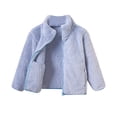 thumbnail image 1 of GYRATEDREAM Toddler Boys Girls Fleece Jacket Baby Autumn Winter Solid Thickened Zipper Long Sleeve Stand Collar Coat Kids Warm Coral Velvet Outwear Blue for 12M-15T, 1 of 8
