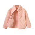 thumbnail image 1 of GYRATEDREAM Toddler Boys Girls Fleece Jacket Baby Autumn Winter Solid Thickened Zipper Long Sleeve Stand Collar Coat Kids Warm Coral Velvet Outwear for 12M-15T Pink, 1 of 8