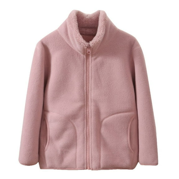 GYRATEDREAM Toddler Boys Girls Full Zip Fleece Jacket Mock Neck Sweatshirts Kids Zip Up Coats Warm Winter Coat Sweatshirts for 4-12Y