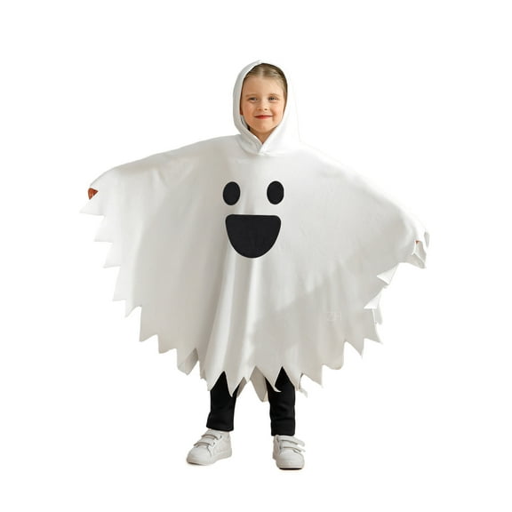 1-6T Toddler Girls Boys Ghost Cape Costume Kids Baby Halloween Hooded Cloak Party Trick-or-Treating Cosplay