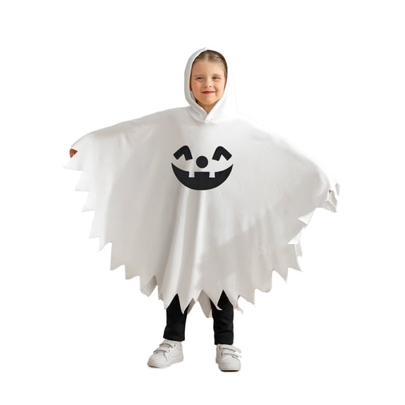 GYRATEDREAM Toddler Boys Girls Halloween Ghost Cape Kids Halloween Cloak Hats Outfits Sets 1-6T
