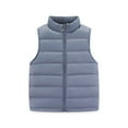 thumbnail image 1 of GYRATEDREAM Toddler Boys Girls Light Weight Down Vest, Baby Solid Color Lightweight Stand Collar Sleeveless Jacket, Kids Zip up Puffer Down Vest for 1-16 Years, 1 of 4