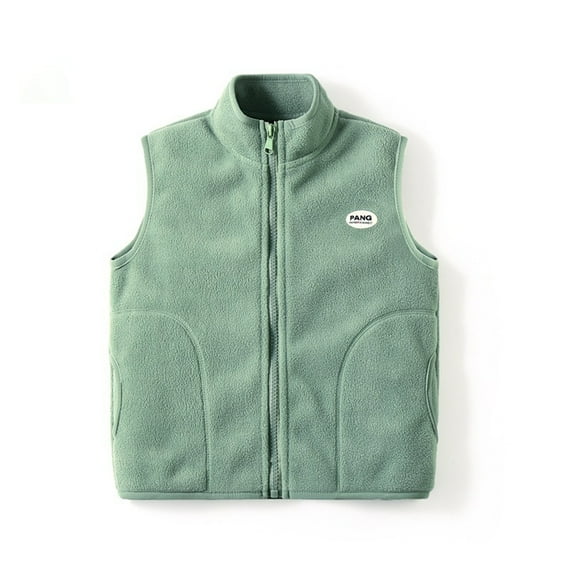 GYRATEDREAM Toddler Boys Girls Polar Fleece Vest Jacket Kids Sleeveless Full Zip Warm Lightweight Coat Outwear with Pockets Children Fall Winter Clothes Green for 2-11Y