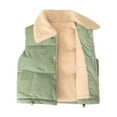 thumbnail image 1 of GYRATEDREAM Toddler Boys Girls Puffer Cotton Vest Lightweight Sleeveless Button Jackets Winter Fall Vests Quilted Coat for 1-2Y Green, 1 of 9