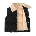 thumbnail image 1 of GYRATEDREAM Toddler Boys Girls Puffer Cotton Vest Lightweight Sleeveless Button Jackets Winter Fall Vests Quilted Coat for 6-7Y Black, 1 of 9