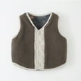 thumbnail image 1 of GYRATEDREAM Toddler Boys Girls Reversible Vest Warm Sleeveless Fleece Jacket Children Button Down Waistcoat Fall Winter Outerwear 4-5T, 1 of 4