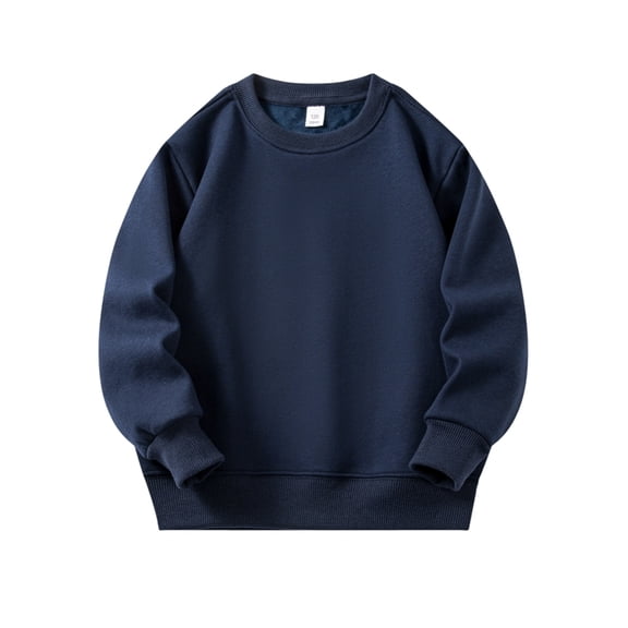 GYRATEDREAM Toddler Boys Girls Solid Pullovers Sweatshirt Long Sleeve T-Shirt Kids Cotton Crewneck Warm Tops Blouse for 2-3Y Blue