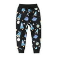 thumbnail image 1 of GYRATEDREAM Toddler Boys Girls SweatPants Drawstring Elastic Sport pants Cotton Active Joggers for Kids Cartoon Print for 2T Black, 1 of 1