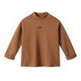 thumbnail image 1 of GYRATEDREAM Toddler Boys Girls Turtleneck Thermal Shirt Top Kids Long Sleeve Warm Elastic Base Layer Casual Undershirts Children Fall Winter Clothes Brown for 2-13 Years, 1 of 7
