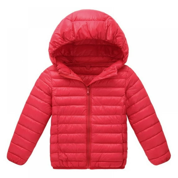 GYRATEDREAM Toddler Boys Girls Winter Warm Solid Hooded Down Coats Kids Zipper Puffer Jackets Outwear 3-16 Years
