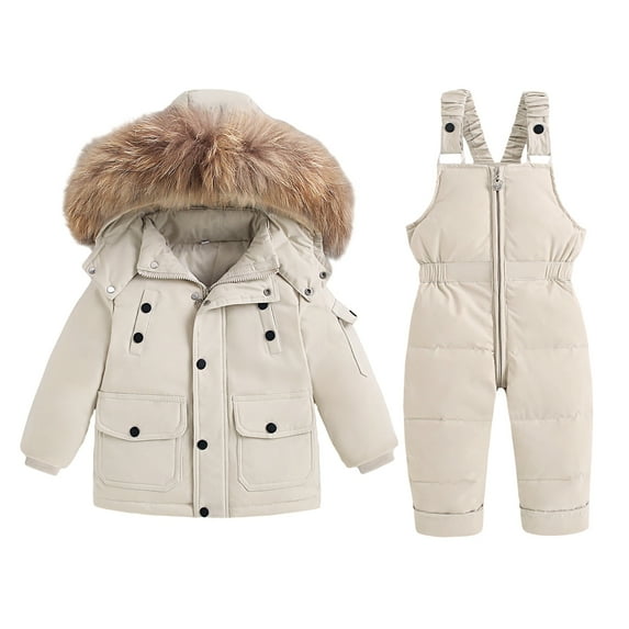 GYRATEDREAM Toddler Boys Snowsuit Girls Snow Pant and Jacket Bib Winter Kids Clothes Coat 1-5T