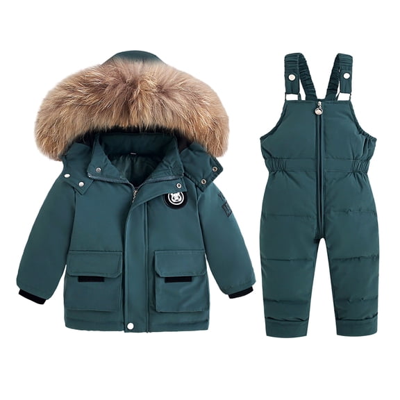 GYRATEDREAM Toddler Boys Snowsuit Girls Snow Pant and Jacket Bib Winter Kids Clothes Coat 1-5T