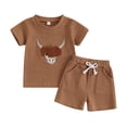 thumbnail image 1 of GYRATEDREAM Toddler Boys Summer Outfits Short Sleeve T-Shirt Tee Tops and Elastic Waist Shorts Clothes Sets, 3-4 Years, 1 of 7