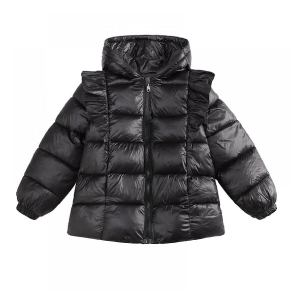 GYRATEDREAM Toddler Girl Light Puffer Jacket Hoods Kids Baby Fleece Coat Winter Warm Outwear 1-6 Years