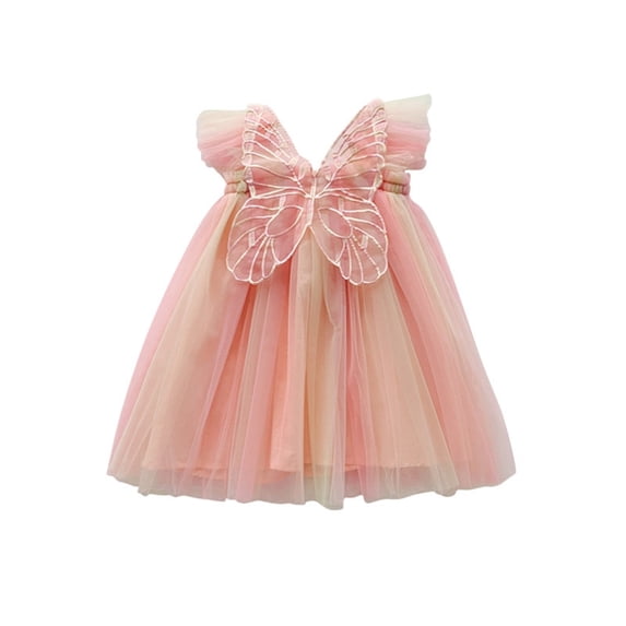GYRATEDREAM Toddler Girl Mesh Tulle Dress Girls Butterfly Print Tutu Princess Dress Summer Party Wedding Dance Dress for 2-3Y