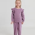 thumbnail image 1 of GYRATEDREAM Toddler Girls 2 Piece Outfits Ruffle Long Sleeve Pullover Sweatshirts and Sweatpants Fall Clothing Sets, 1 of 6